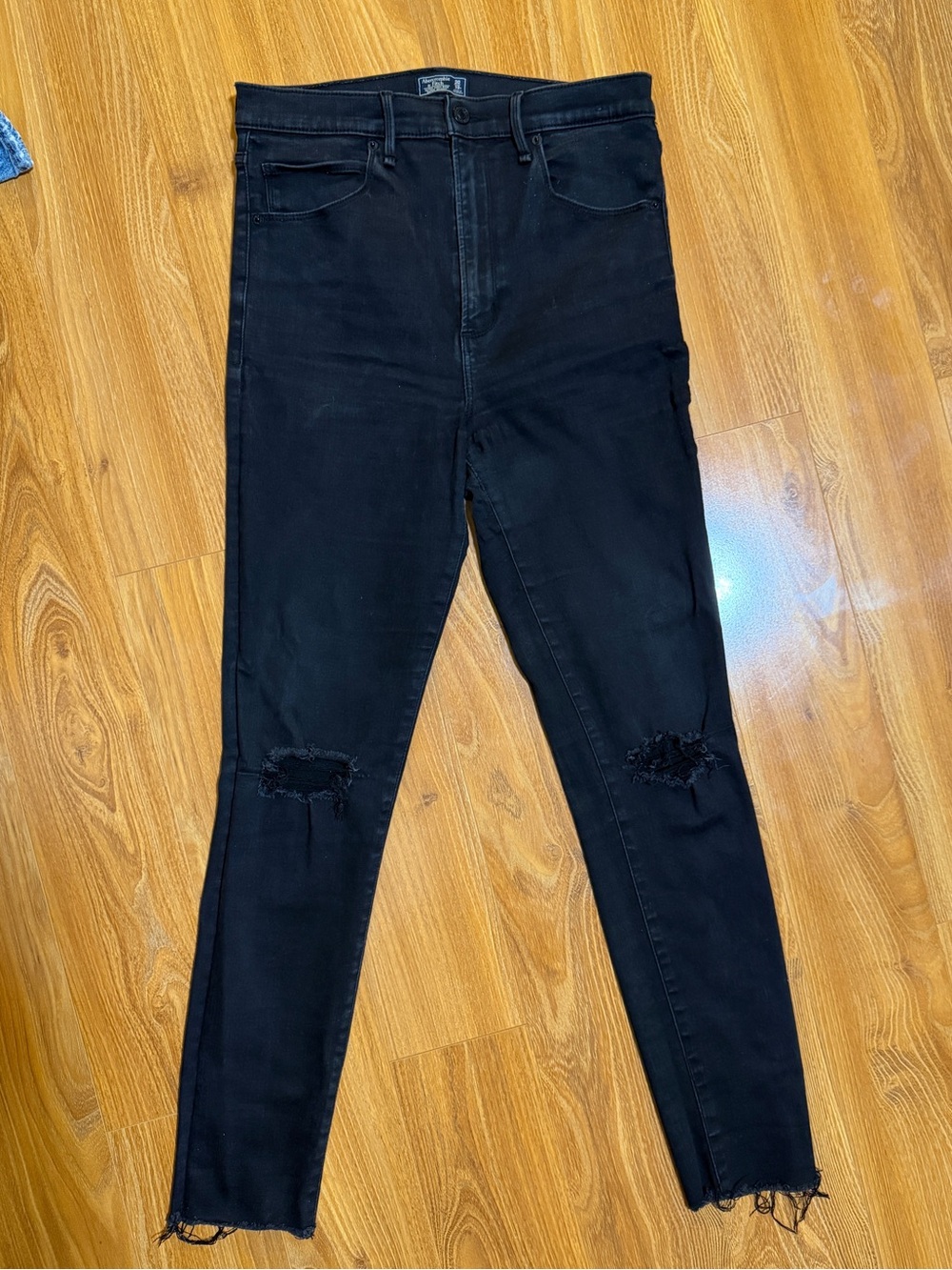 Abercrombie & Fitch ultra high rise super skinny black jeans